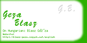 geza blasz business card